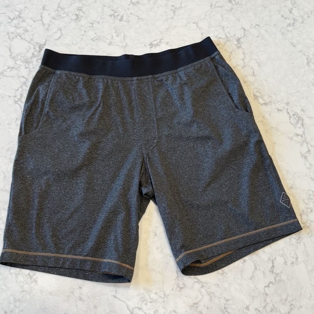 prAna Men's Athletic Shorts Charcoal Heather Black Small